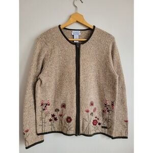 Vintage Northern Reflections Hand Embroider Cottagecore Cardigan Sweater Size M
